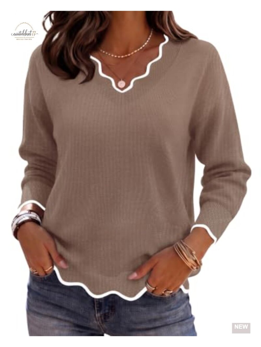 Zeagoo Women V Neck Sweater Long Sleeve Lightweight Knit Pullover Top